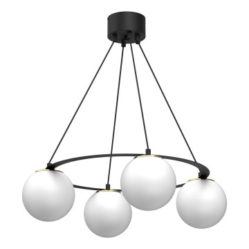 Chandelier on a string BALLO 4xE27/15W/230V black/white