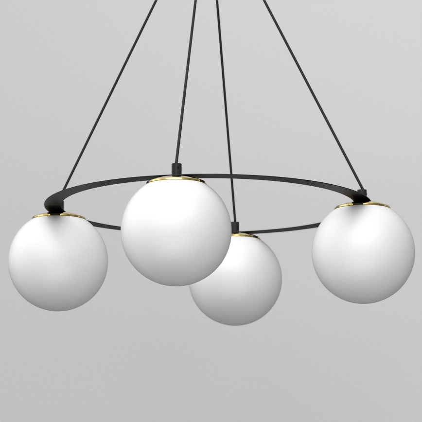 Chandelier on a string BALLO 4xE27/15W/230V black/white