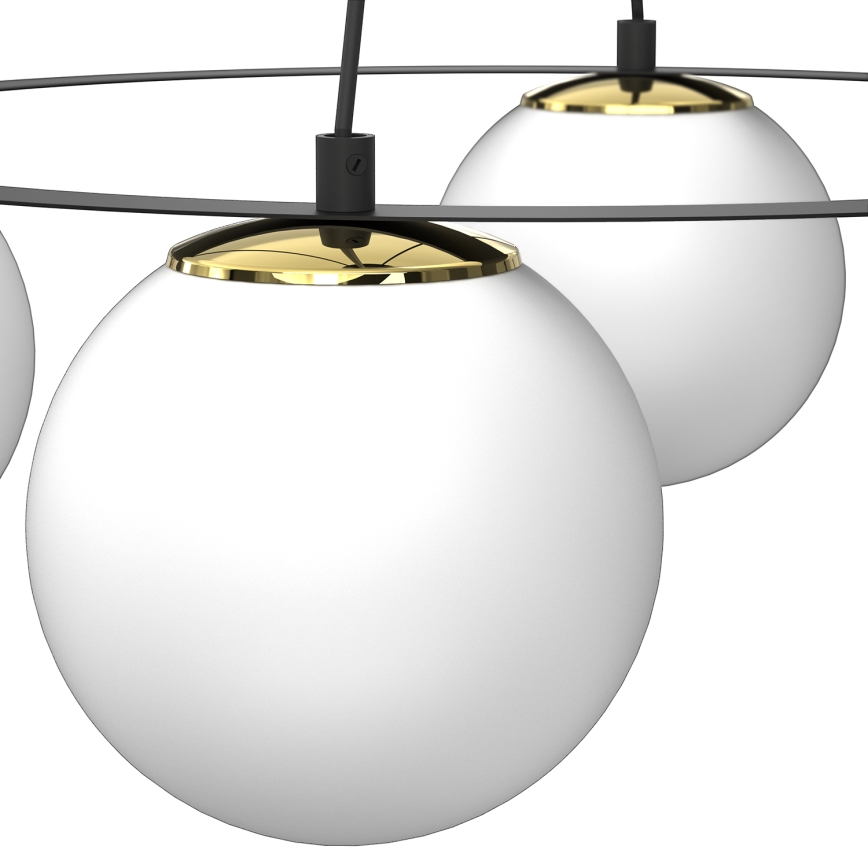 Chandelier on a string BALLO 4xE27/15W/230V black/white