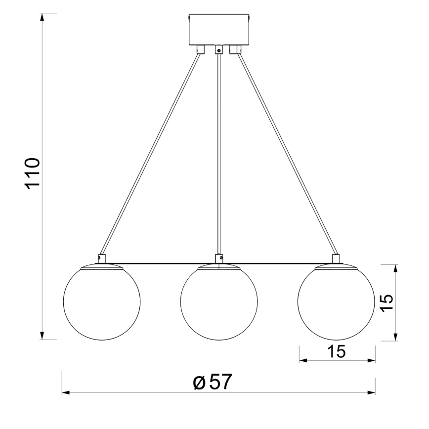 Chandelier on a string BALLO 4xE27/15W/230V black/white