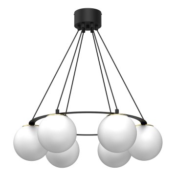 Chandelier on a string BALLO 6xE27/15W/230V black/white