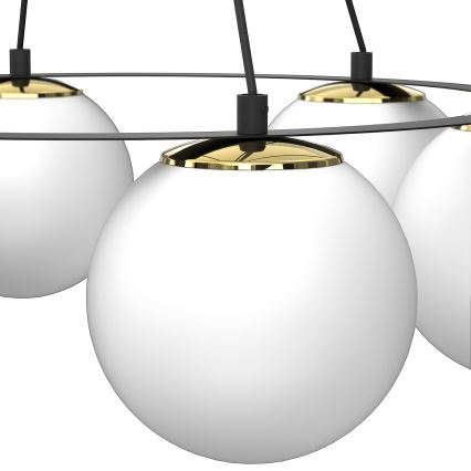 Chandelier on a string BALLO 6xE27/15W/230V black/white