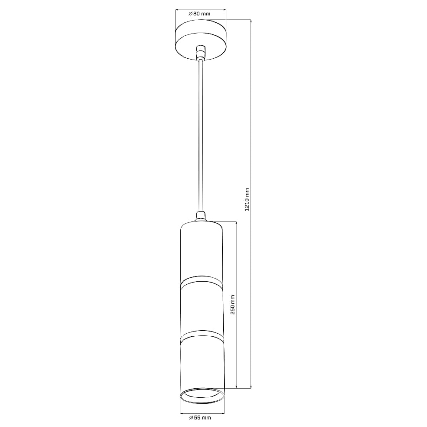 Chandelier on a string BAMBOO 1xGU10/10W/230V black