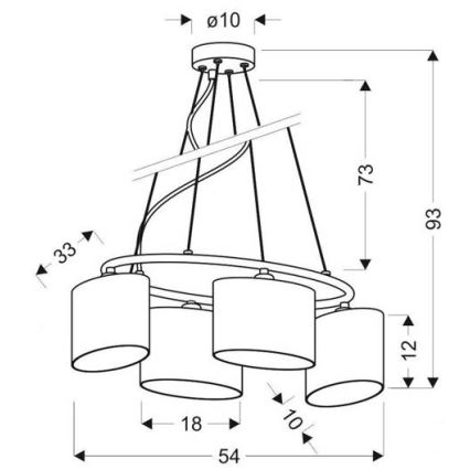 Chandelier on a string BAN 4xE14/40W/230V