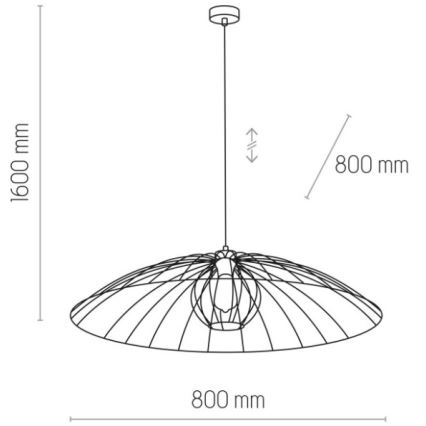 Chandelier on a string BARBELLA 1xE27/60W/230V d. 80 cm