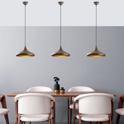 Chandelier on a string BAREK 1xE27/40W/230V grey