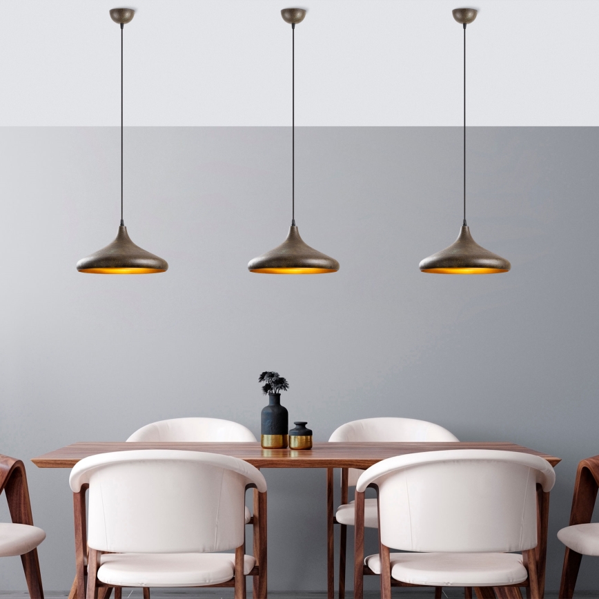 Chandelier on a string BAREK 1xE27/40W/230V grey