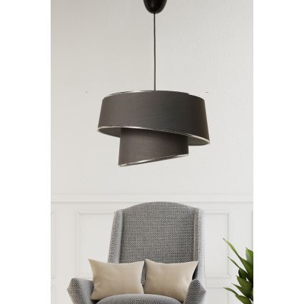 Chandelier on a string BARETTE 1xE27/60W/230V anthracite/shiny chrome