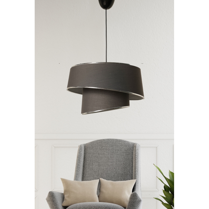 Chandelier on a string BARETTE 1xE27/60W/230V anthracite/shiny chrome