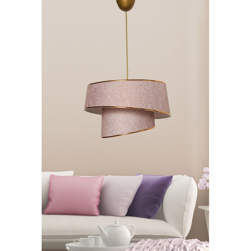 Chandelier on a string BARETTE 1xE27/60W/230V pink