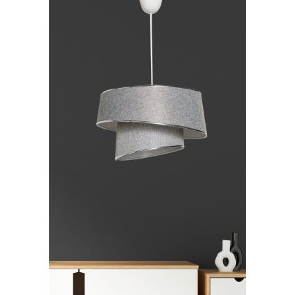 Chandelier on a string BARETTE 1xE27/60W/230V silver/shiny chrome