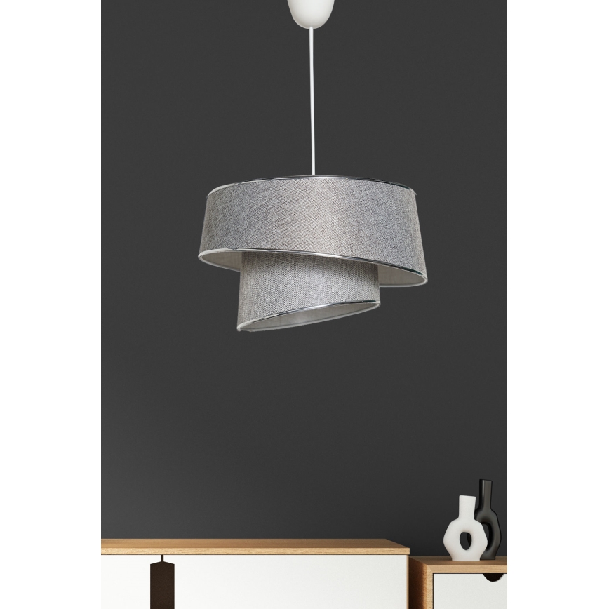 Chandelier on a string BARETTE 1xE27/60W/230V silver/shiny chrome