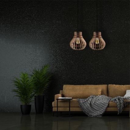 Chandelier on a string BARREL 1xE27/24W/230V diameter 20 cm