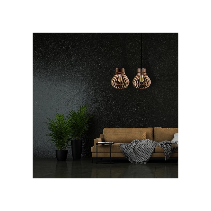 Chandelier on a string BARREL 1xE27/24W/230V diameter 20 cm