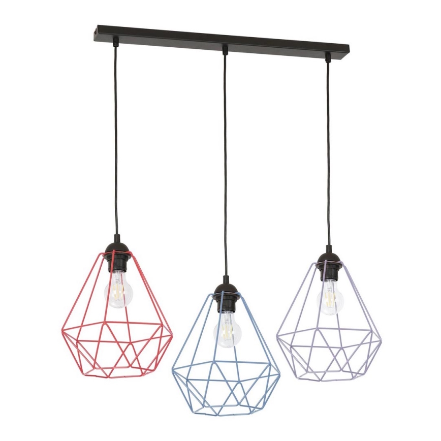 Chandelier on a string BASKET 3xE27/60W/230V