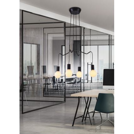 Chandelier on a string BASSO 4xE27/40W/230V black