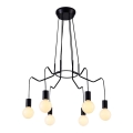 Chandelier on a string BASSO 6xE27/40W/230V black
