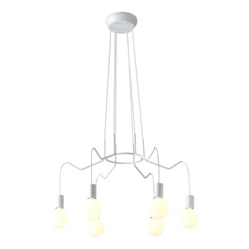 Chandelier on a string BASSO 6xE27/40W/230V white