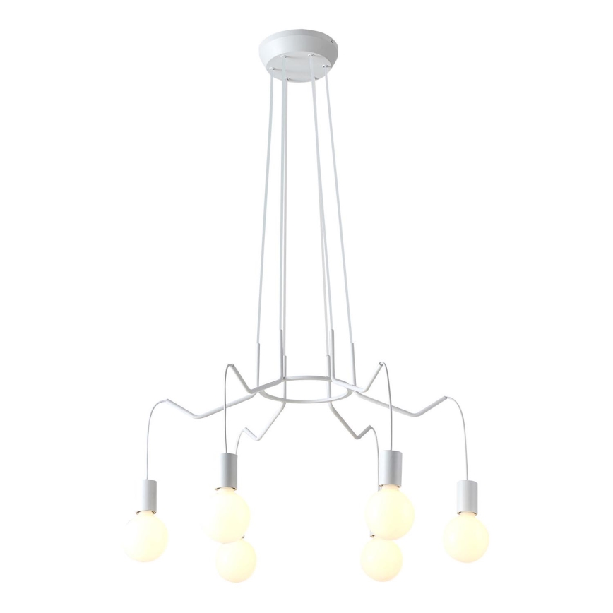 Chandelier on a string BASSO 6xE27/40W/230V white
