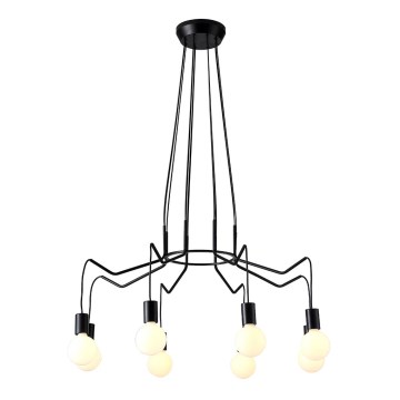 Chandelier on a string BASSO 8xE27/40W/230V black