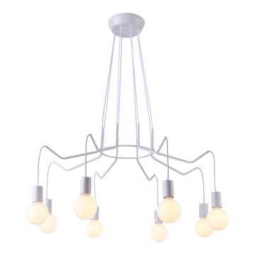 Chandelier on a string BASSO 8xE27/40W/230V white