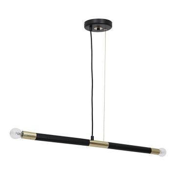 Chandelier on a string BASTONE 2xE14/40W/230V black/golden