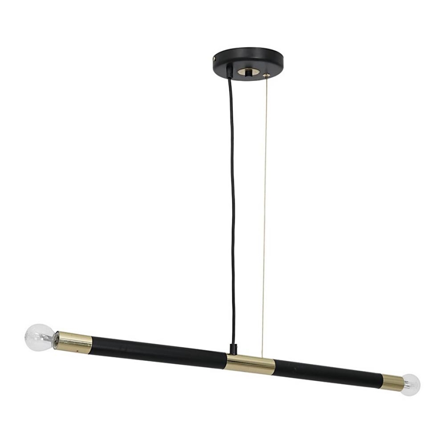 Chandelier on a string BASTONE 2xE14/40W/230V black/golden