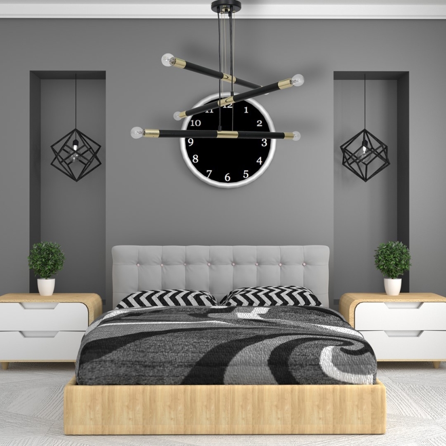 Chandelier on a string BASTONE 6xE14/40W/230V black/golden