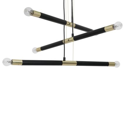 Chandelier on a string BASTONE 6xE14/40W/230V black/golden