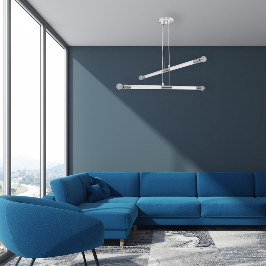 Chandelier on a string BASTONE WHITE 4xE14/40W/230V