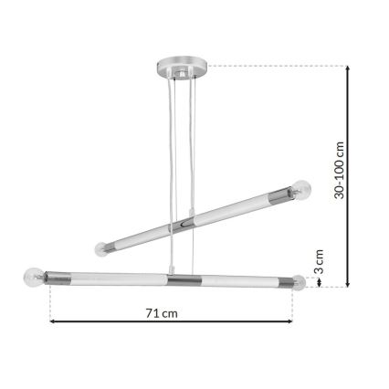 Chandelier on a string BASTONE WHITE 4xE14/40W/230V