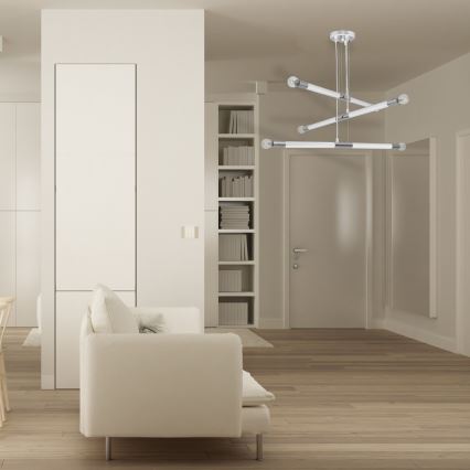 Chandelier on a string BASTONE WHITE 6xE14/40W/230V