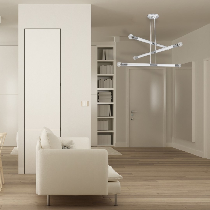 Chandelier on a string BASTONE WHITE 6xE14/40W/230V
