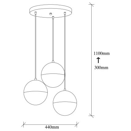 Chandelier on a string BASTOS 3xE27/40W/230V
