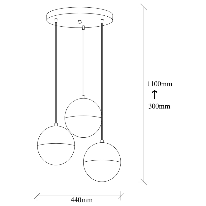 Chandelier on a string BASTOS 3xE27/40W/230V