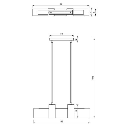 Chandelier on a string BELEN 3xGU10/8W/230V