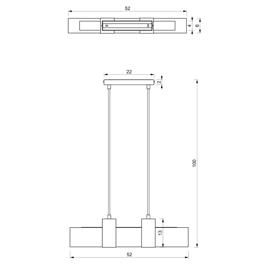 Chandelier on a string BELEN 3xGU10/8W/230V