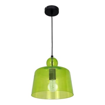 Chandelier on a string BELL 1xE27/60W/230V green