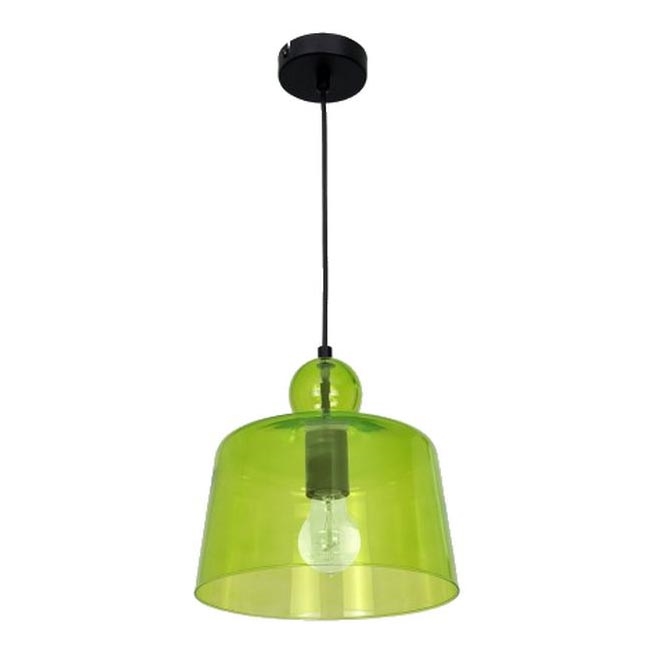 Chandelier on a string BELL 1xE27/60W/230V green