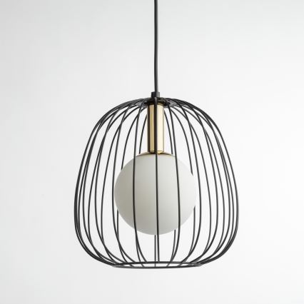 Chandelier on a string BELL 1xG9/12W/230V d. 24 cm black/gold