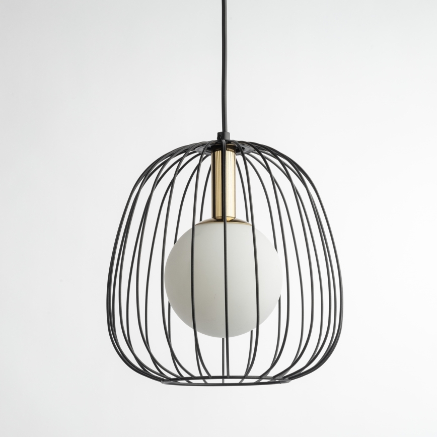 Chandelier on a string BELL 1xG9/12W/230V d. 24 cm black/gold