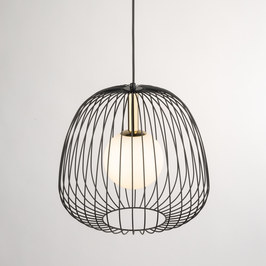 Chandelier on a string BELL 1xG9/12W/230V d. 33 cm black/gold