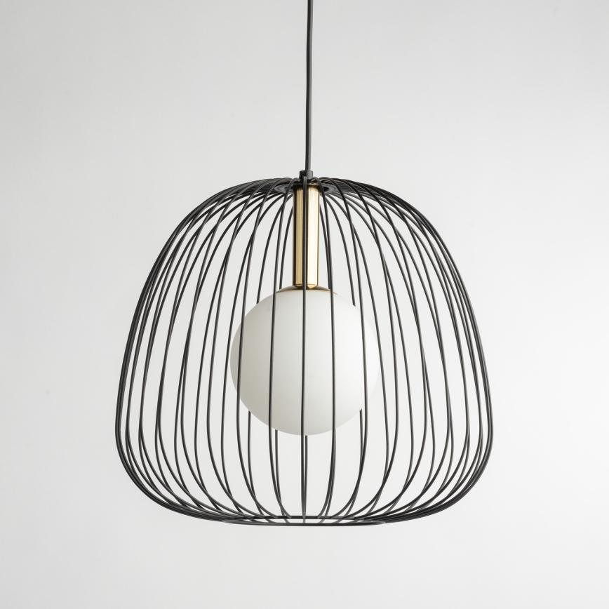 Chandelier on a string BELL 1xG9/12W/230V d. 33 cm black/gold