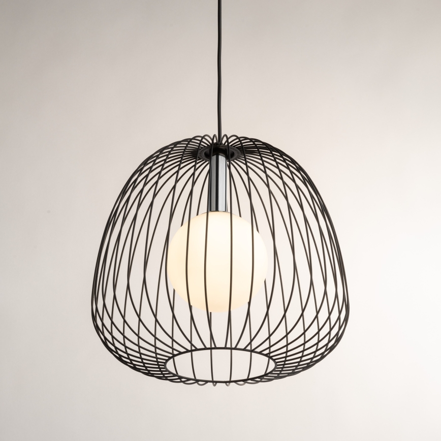 Chandelier on a string BELL 1xG9/12W/230V d. 33 cm black/shiny chrome