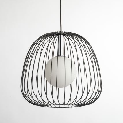 Chandelier on a string BELL 1xG9/12W/230V d. 33 cm black/shiny chrome