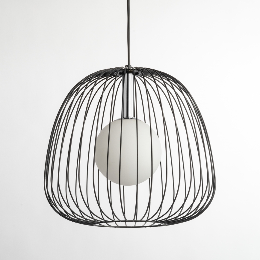 Chandelier on a string BELL 1xG9/12W/230V d. 33 cm black/shiny chrome