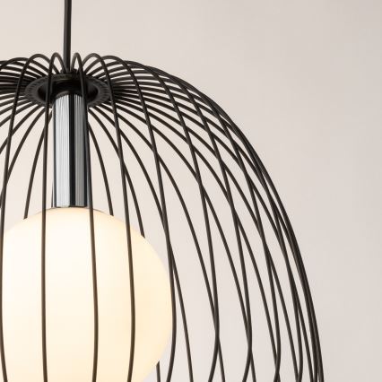 Chandelier on a string BELL 1xG9/12W/230V d. 33 cm black/shiny chrome