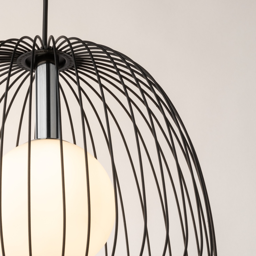 Chandelier on a string BELL 1xG9/12W/230V d. 33 cm black/shiny chrome