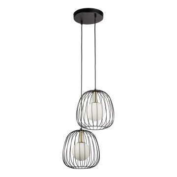 Chandelier on a string BELL 2xG9/12W/230V black/gold