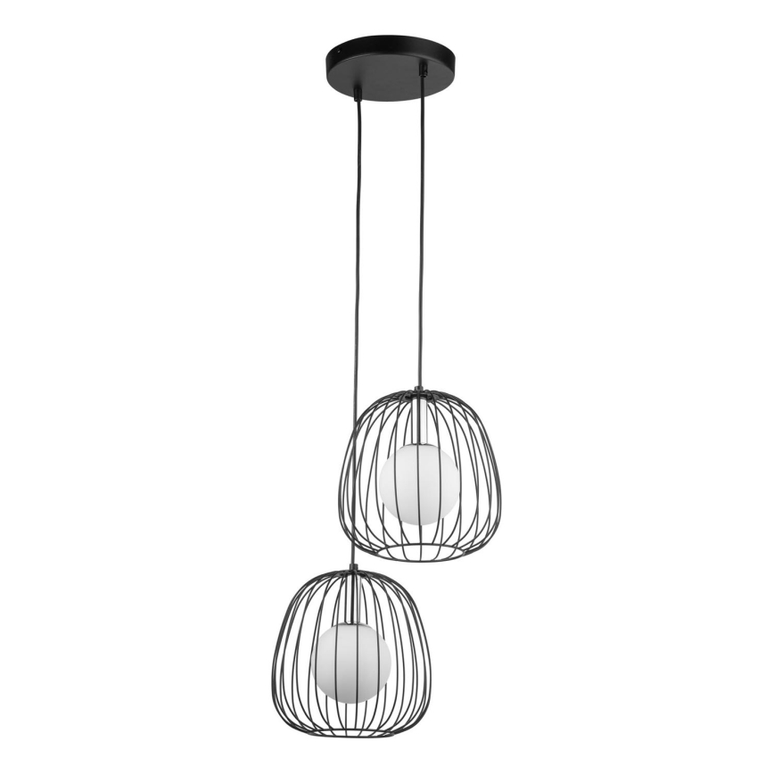 Chandelier on a string BELL 2xG9/12W/230V black/shiny chrome
